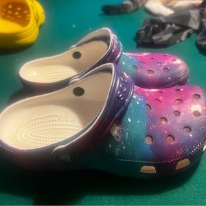 Youth size 2 tie dye crocs